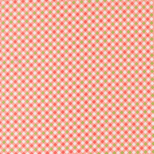 Poinsettia & Pear Gingham Carnation M3771725 by Sherri & Chelsi for Moda fabrics (sold in 25cm increments)