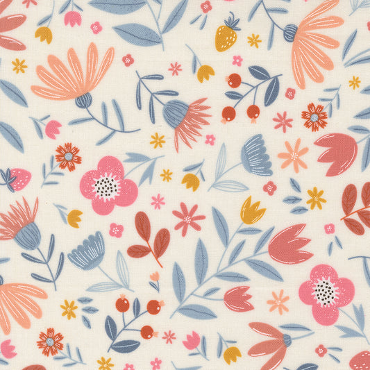 Blossoms and Blooms Flowers Pearl M3905122 by Elena Amo for Moda Fabrics (sold in 25cm increments)