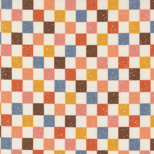 Blossoms and Blooms Checkerboard Pearl M3905311 by Elena Amo for Moda Fabrics (sold in 25cm increments)