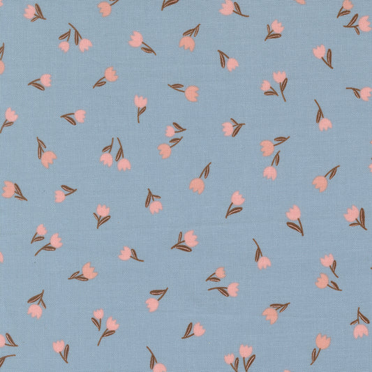 Blossoms and Blooms Tulips Sky M3905520 by Elena Amo for Moda Fabrics (sold in 25cm increments)