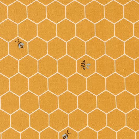 Blossoms and Blooms Bees Sunshine M3905718 by Elena Amo for Moda Fabrics (sold in 25cm increments)