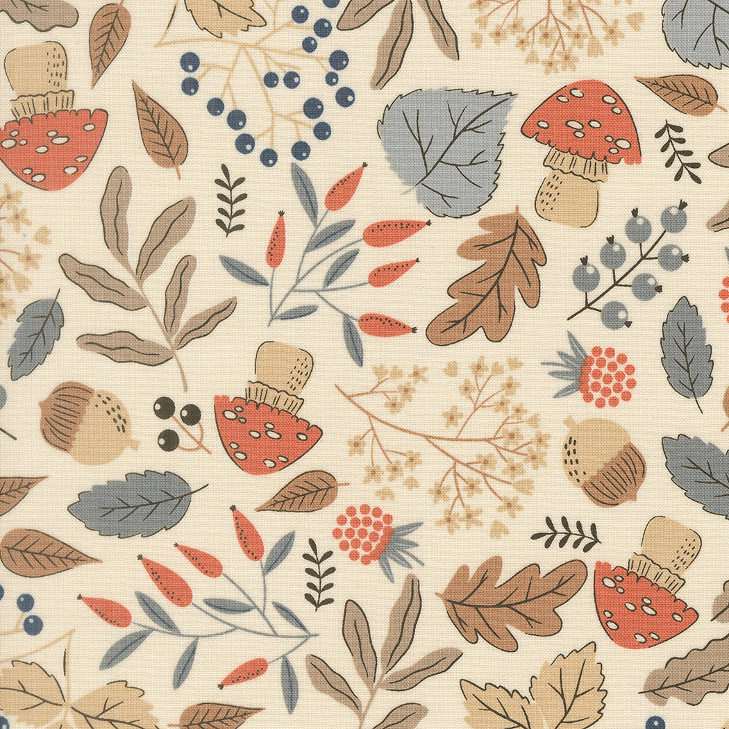 Natures Sketchbook Forest Finds Pearl M3907011 by Elena Amo for Moda fabrics (sold in 25cm increments)