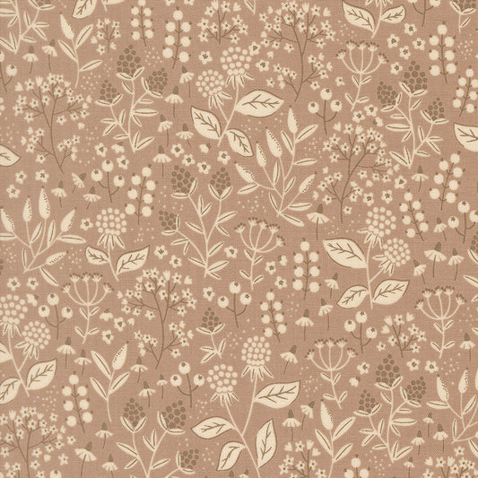 Natures Sketchbook Leaves & Berries Pebble M3907113 by Elena Amo for Moda fabrics (sold in 25cm increments)