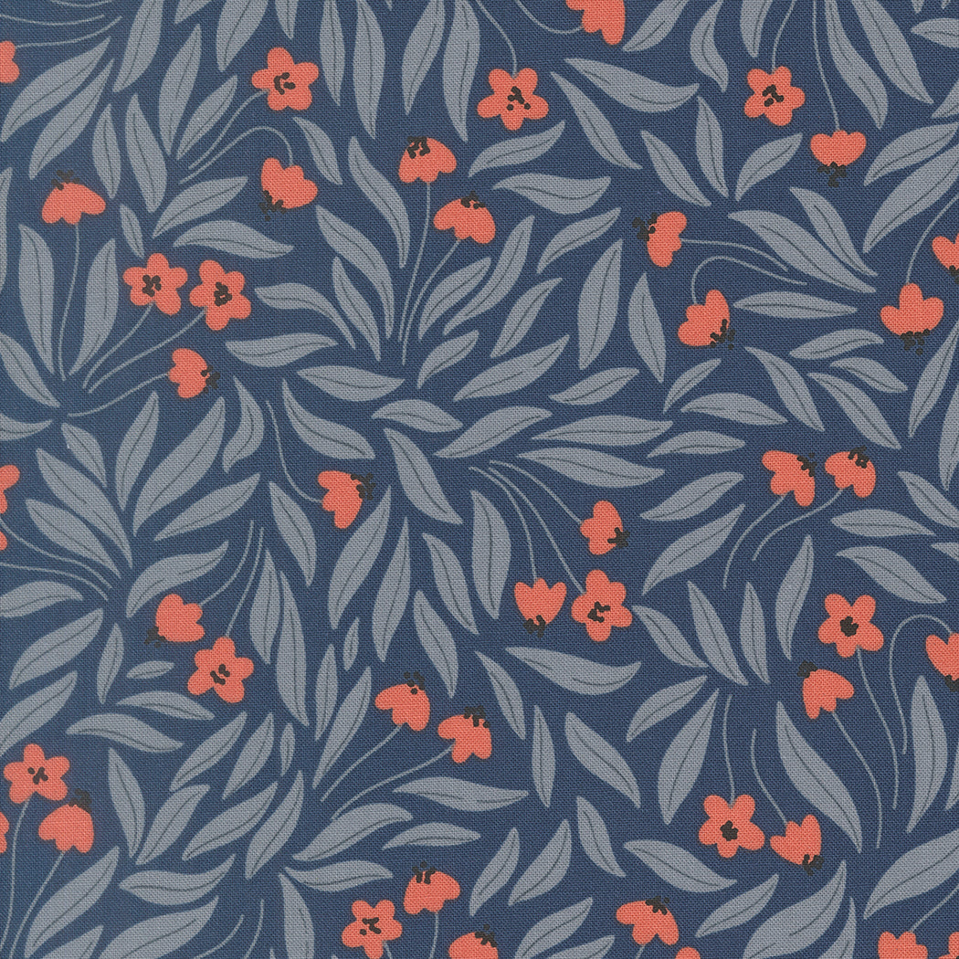 Natures Sketchbook Flowy Flowers Twilight M3907316 by Elena Amo for Moda fabrics (sold in 25cm increments)