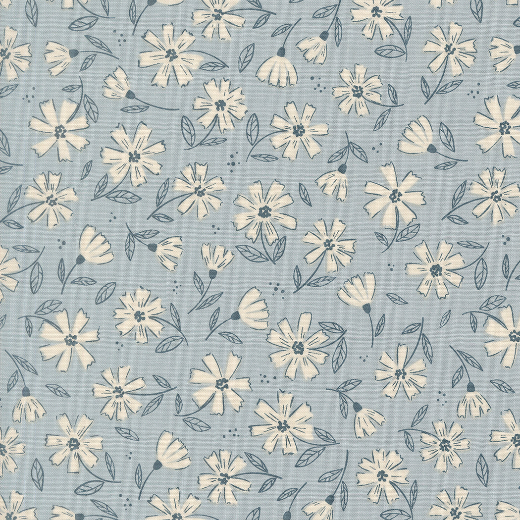 Natures Sketchbook Flowers Sky M3907420 by Elena Amo for Moda fabrics (sold in 25cm increments)