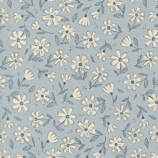 Natures Sketchbook Flowers Sky M3907420 by Elena Amo for Moda fabrics (sold in 25cm increments)