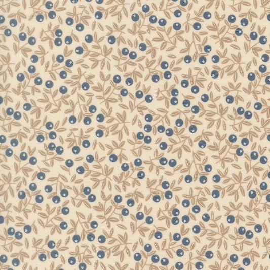 Natures Sketchbook Blueberries Pearl M3907611 by Elena Amo for Moda fabrics (sold in 25cm increments)