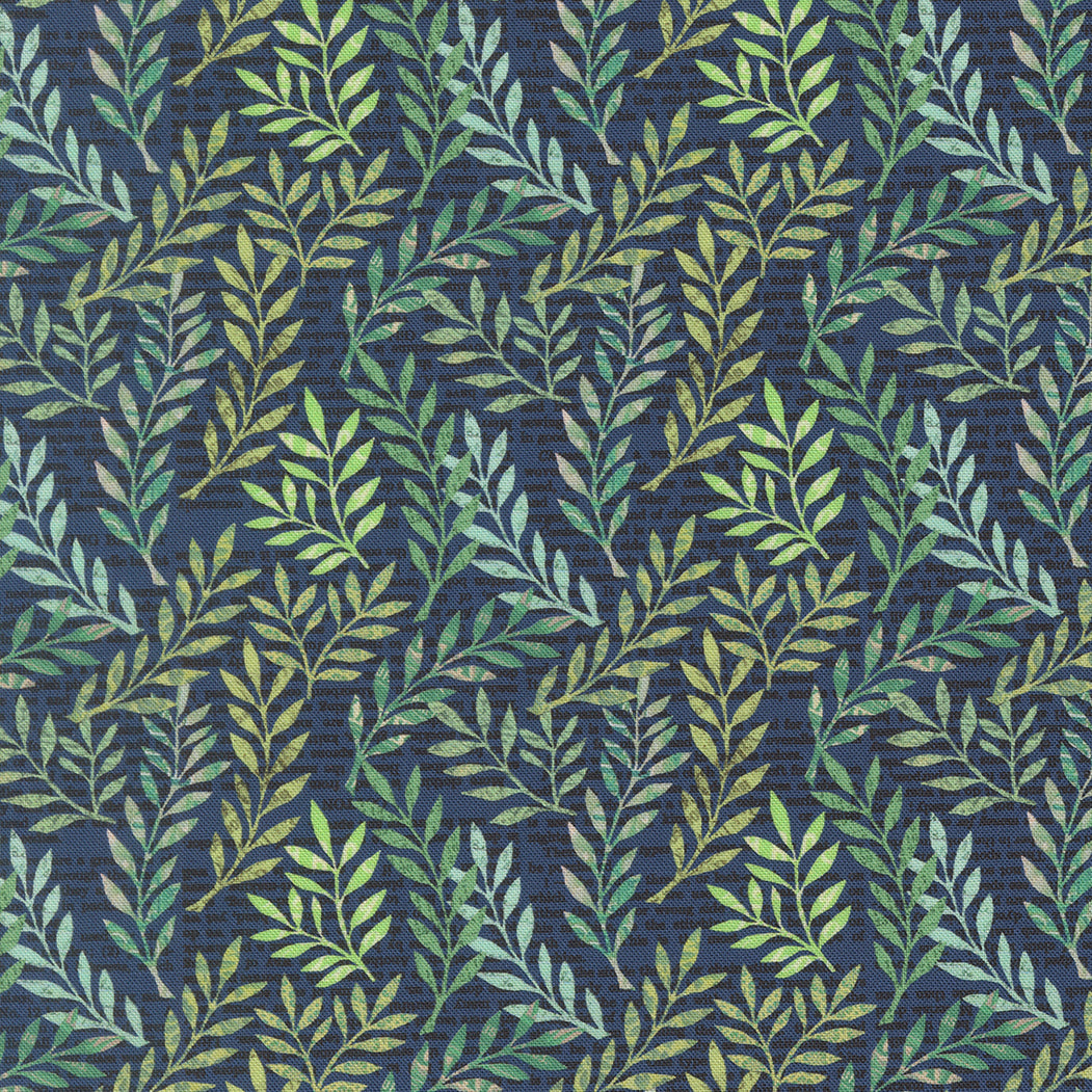 Paper Hamlet Foliage Midnight M3956218 by Cathe Holden for Moda fabrics (sold in 25cm increments)