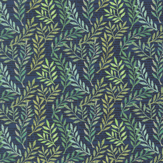 Paper Hamlet Foliage Midnight M3956218 by Cathe Holden for Moda fabrics (sold in 25cm increments)