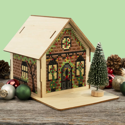 3D Christmas Village Mantel House Cross Stitch Kit from Canadian Stitchery