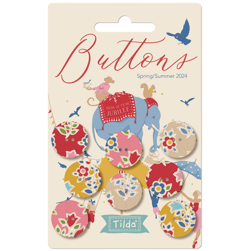 Tilda Flower Farm Buttons 18mm