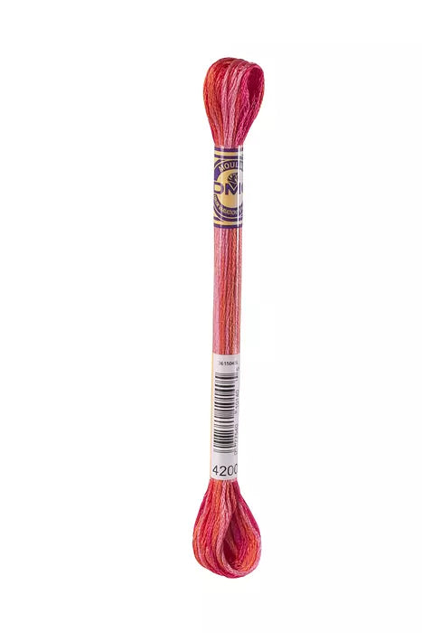 DMC 4200 Mouline Color Variations Metallic Carmine Red Strand Embroidery Floss