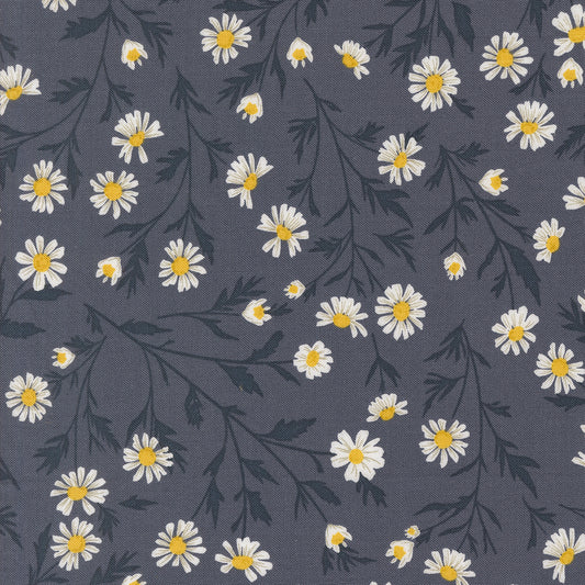 Sun Drenched Wild Daisy Chain Indigo M4320015 by Sweetfire Road for Moda fabrics (sold in 25cm increments)