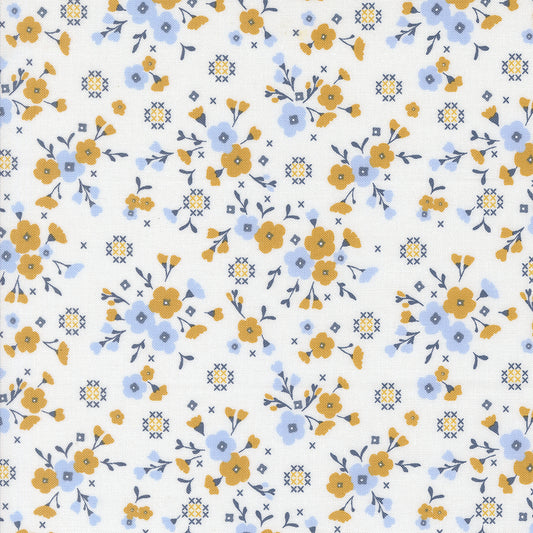 Sun ddrenched Stitched Lullaby Cloud M4320111 by Sweetfire Road for Moda fabrics (sold in 25cm increments)