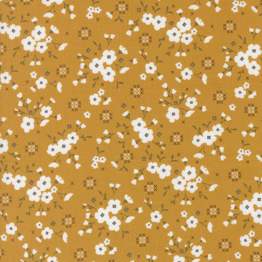 Sun Drenched Stitched Lullaby Golden M43201112 by Sweetfire Road for Moda fabrics (sold in 25cm increments)