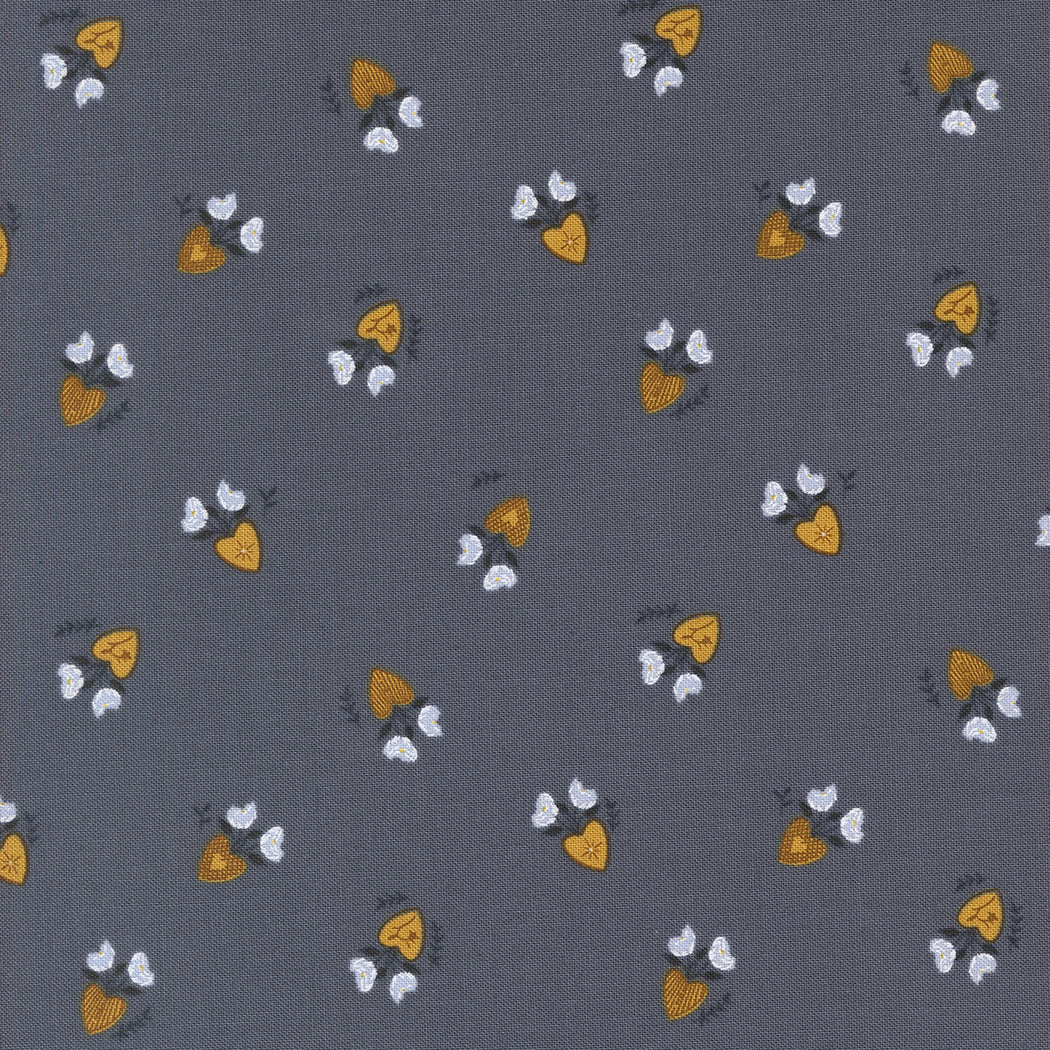 Sun Drenched Vintage Lockets Indigo M4320215 by Sweetfire Road for Moda fabrics (sold in 25cm increments)