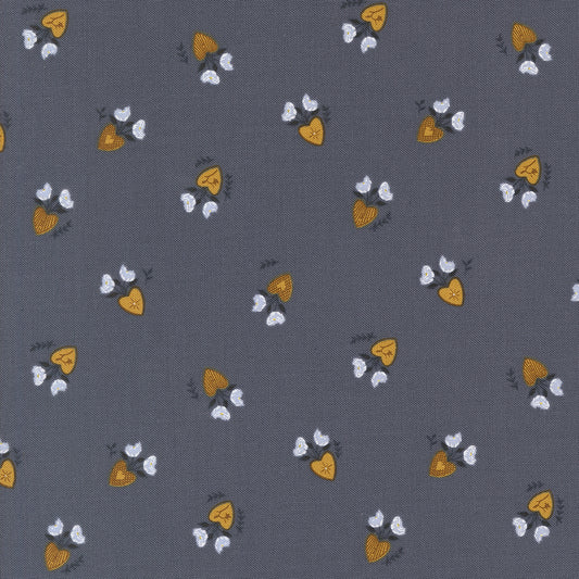 Sun Drenched Vintage Lockets Indigo M4320215 by Sweetfire Road for Moda fabrics (sold in 25cm increments)