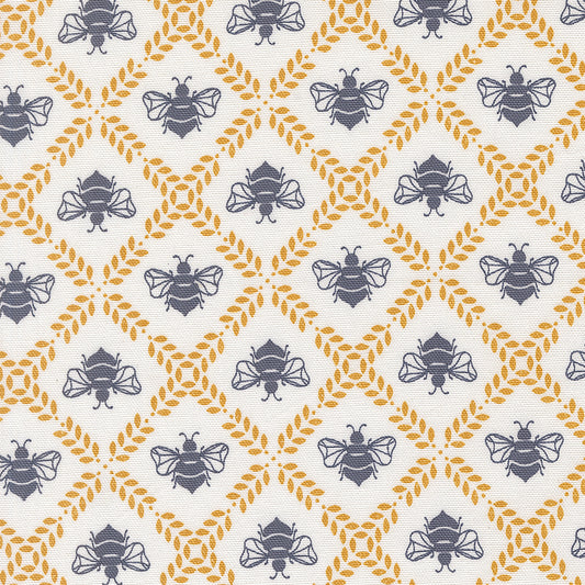 Sun Drenched Canvas Bees Cloud MCV4320431 by Sweetfire Road for Moda fabrics (sold in 25cm increments)