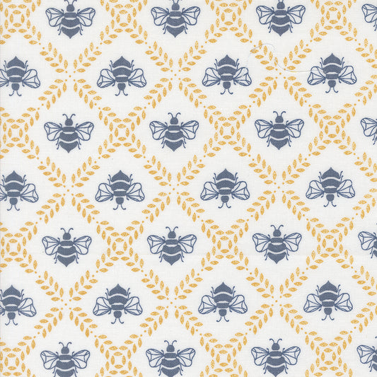 Sun Drenched Gathering Honey Bees Cloud M4320411 by Sweetfire Road for Moda fabrics (sold in 25cm increments)