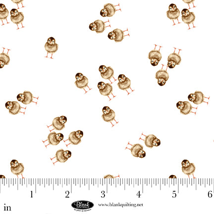 Little Seedlings Farm White Chicks BQ4381001 by Moque Lee Studio for Blank Quilting (sold in 25cm increments)