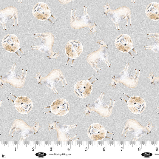 Little Seedlings Farm Light Grey Sheep BQ4383090 by Moque Lee Studio for Blank Quilting (sold in 25cm increments)