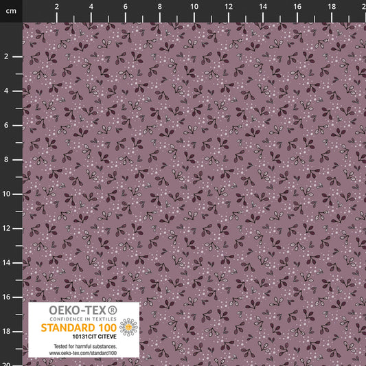 The Sweetest Embrace Purple Leaves 4514528 by Linette Jakobsen for Stoff Fabrics (sold in 25cm increments)