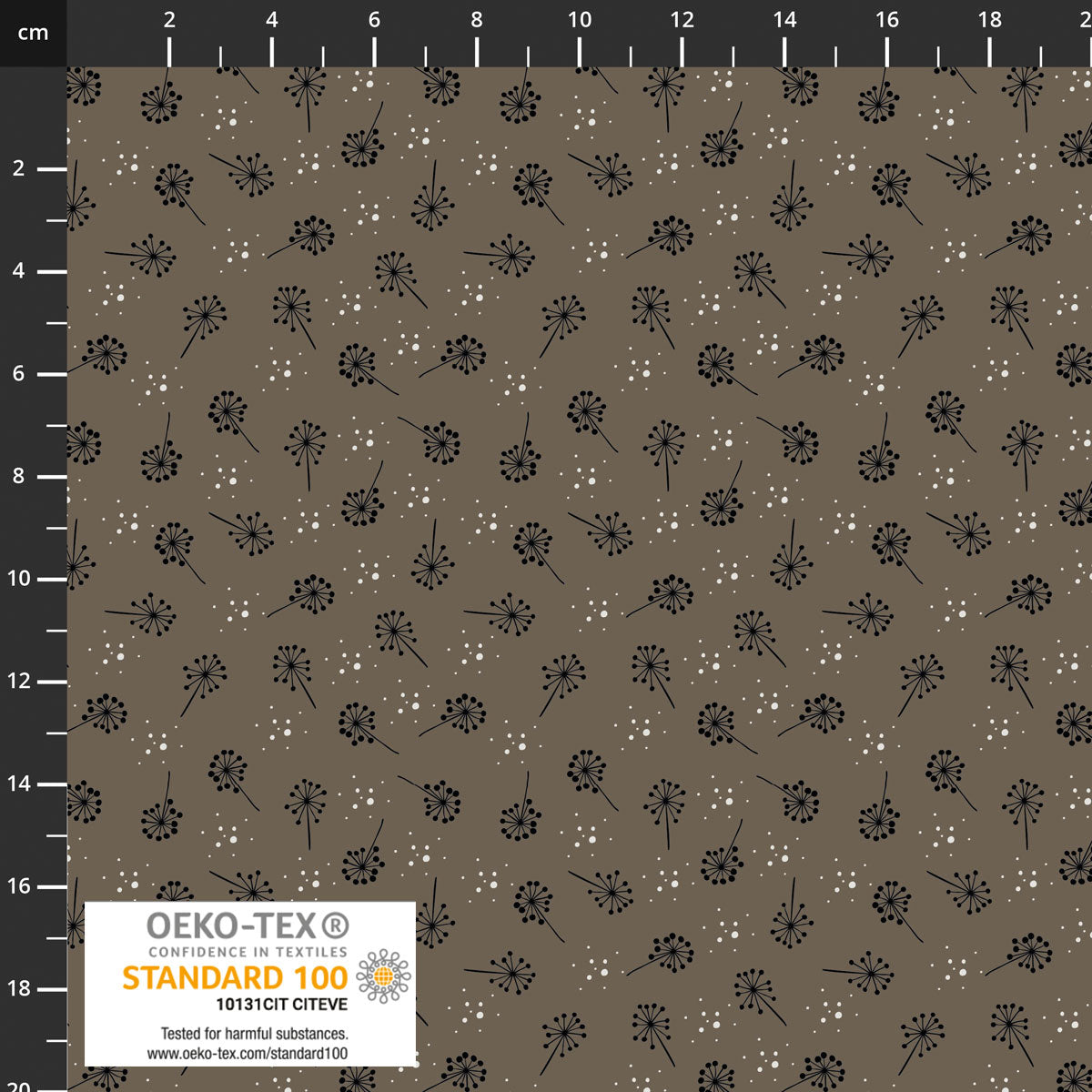 The Sweetest Embrace Taupe Blowflowers 4514551 by Linette Jakobsen for Stoff Fabrics (sold in 25cm increments)