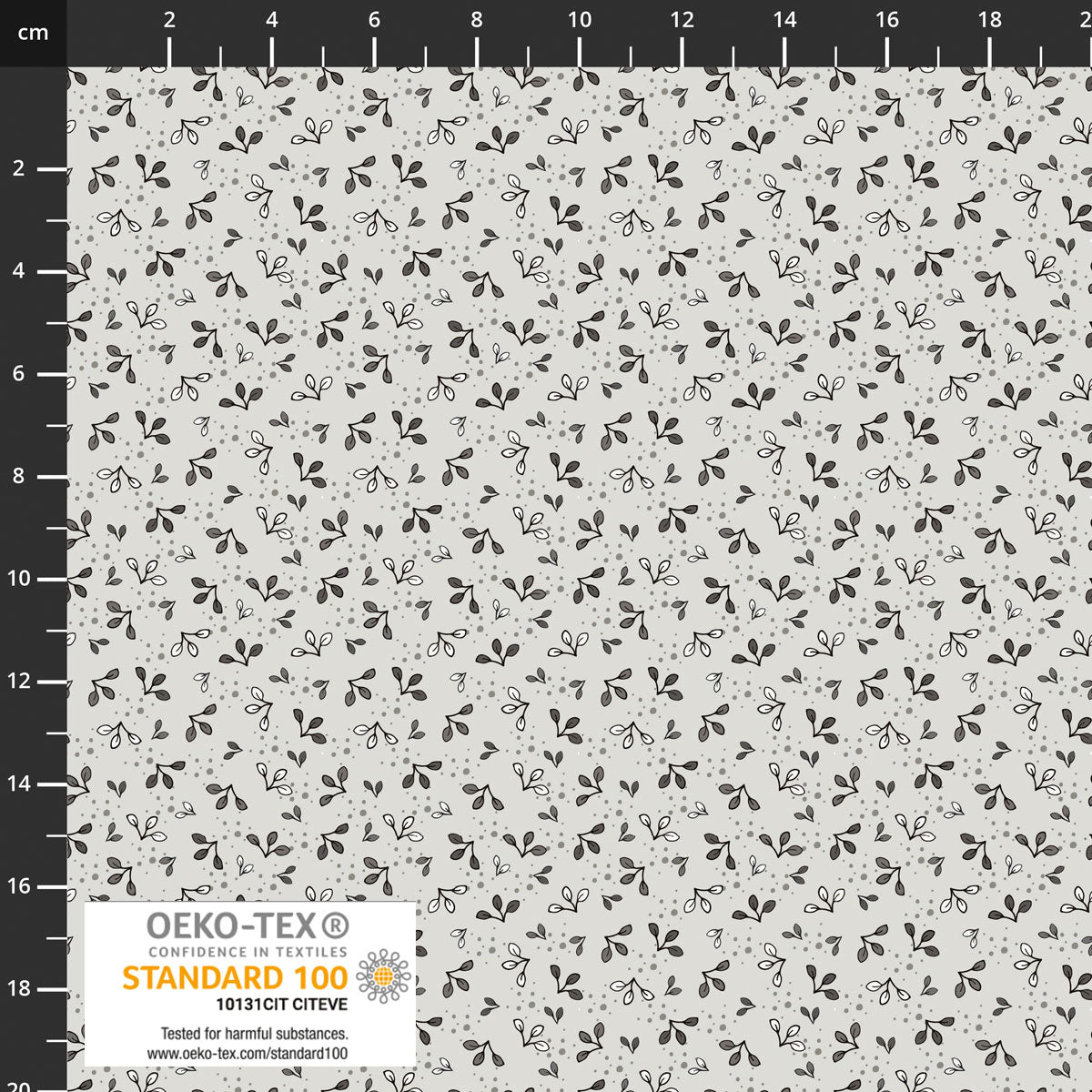 The Sweetest Embrace Light Gray Leaves 4514555 by Linette Jakobsen for Stoff Fabrics (sold in 25cm increments)