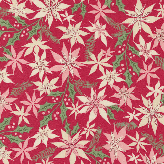Good News Great Joy M4556113 Holly Red Floral by Fancy That Design House (sold in 25cm increments)