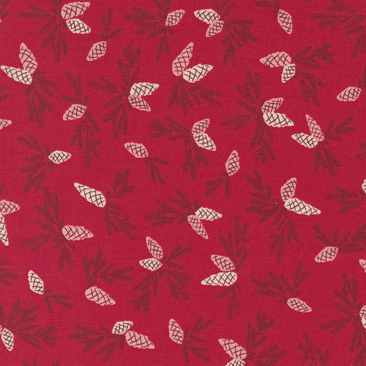 Good News Great Joy M4556313 Holly Red Pinecones by Fancy That Design House (sold in 25cm increments)