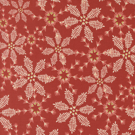 Old World Yuletide Metallic Snowy Lace Poinsettia M4562418M by Fancy That Design House for Moda Fabrics (sold in 25cm increments)