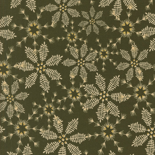 Old World Yuletide Metallic Snowy Lace Pine M4562422M by Fancy That Design House for Moda Fabrics (sold in 25cm increments)