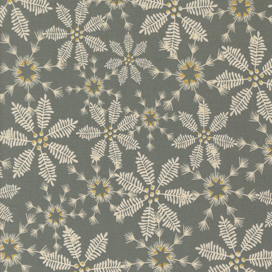 Old World Yuletide Metallic Snowy Lace Fog M4562424M by Fancy That Design House for Moda Fabrics (sold in 25cm increments)