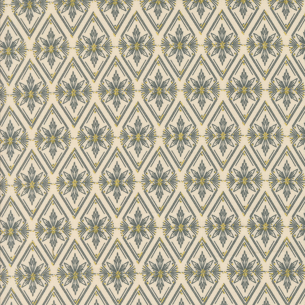 Old World Yuletide Metallic Twinkle Eggshell M4562611M by Fancy That Design House for Moda Fabrics (sold in 25cm increments)