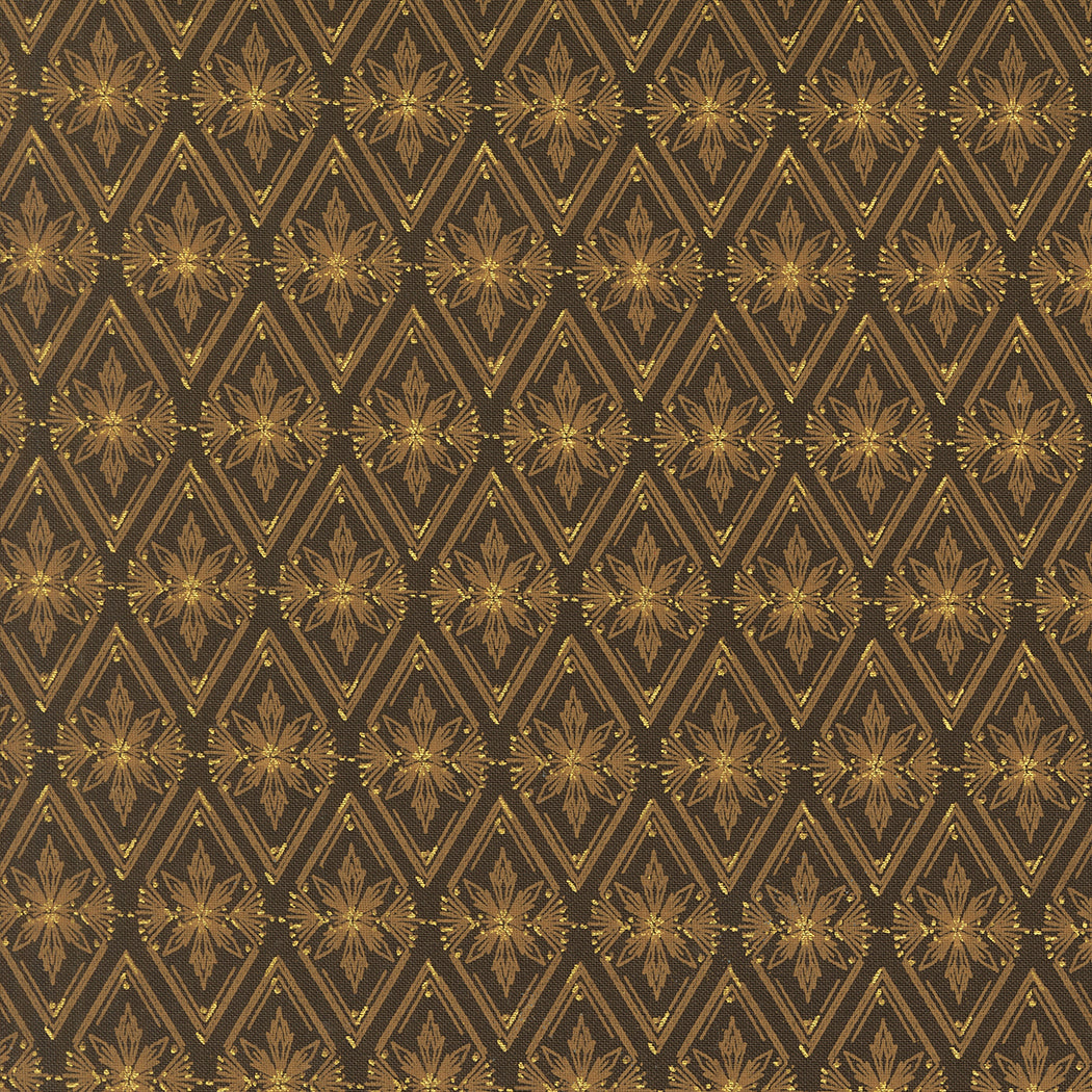 Old World Yuletide Metallic Twinkle Espresso M4562616M by Fancy That Design House for Moda Fabrics (sold in 25cm increments)