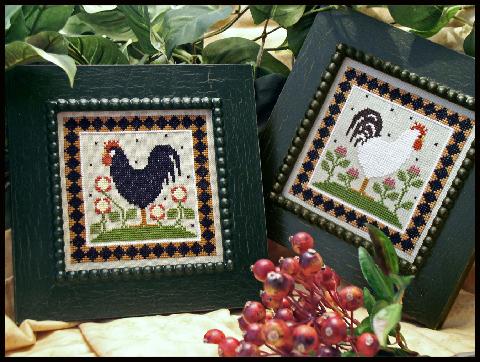 Two Roosters Cross Stitch Pattern Little House Needleworks