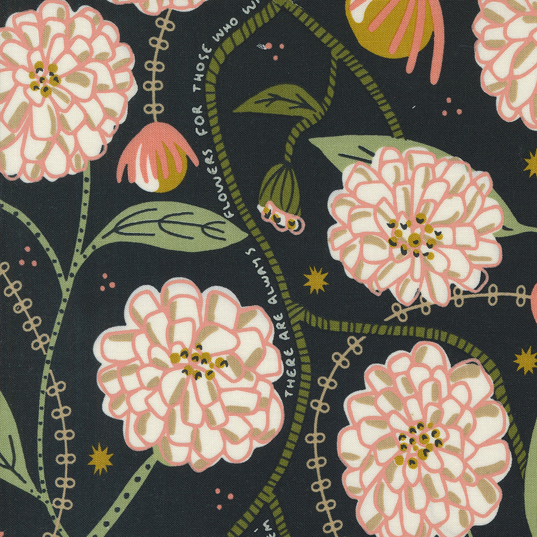 Imaginary Flowers Matisses Large Ebony M4838021 by Gingiber for Moda fabrics (sold in 25 increments)