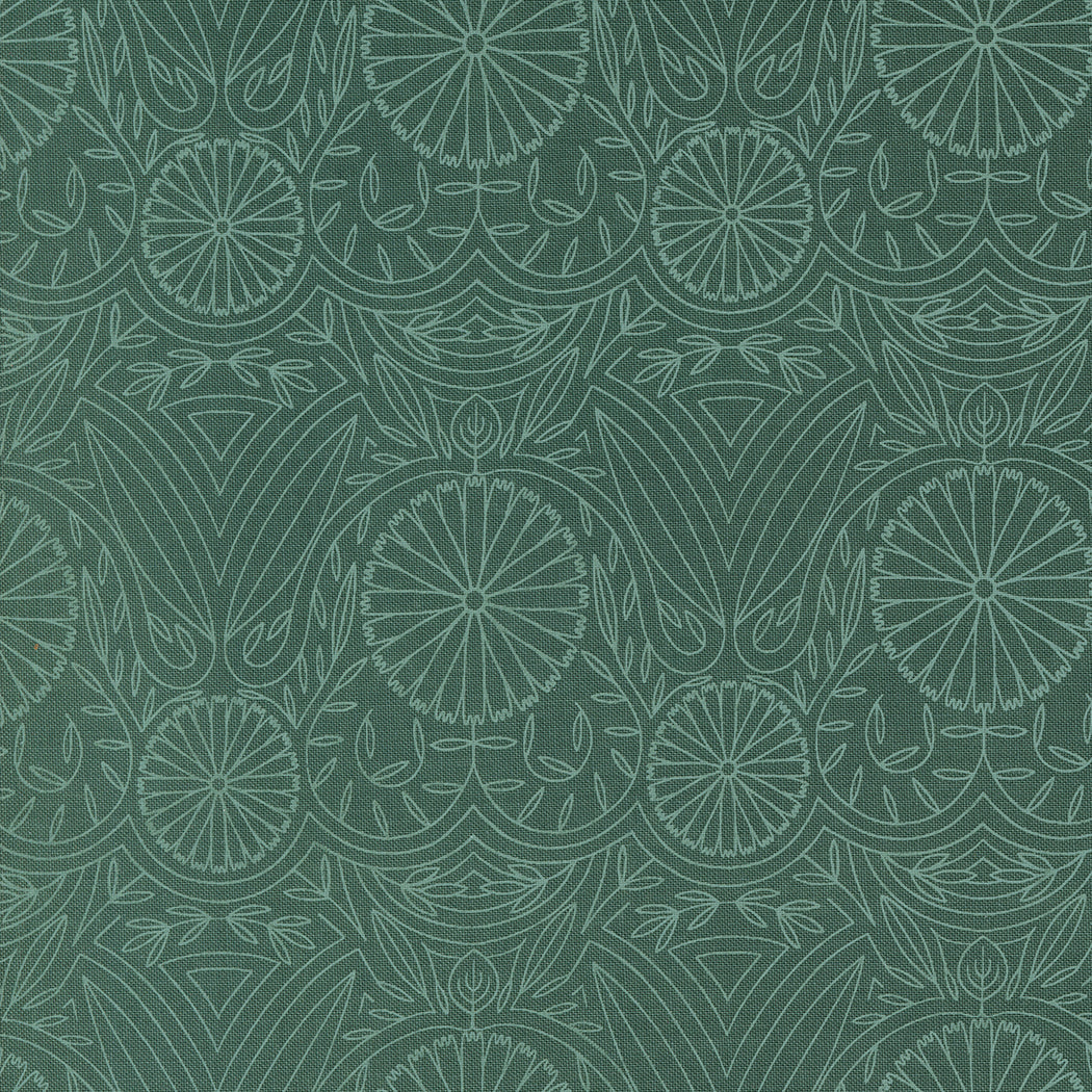 Imaginary Flowers Damask Spruce M4838516 by Gingiber for Moda fabrics (sold in 25 increments)