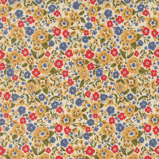 The Henhouse Calico Small Floral Tomato M4843526 by Gingiber for Moda Fabrics (sold in 25cm increments)