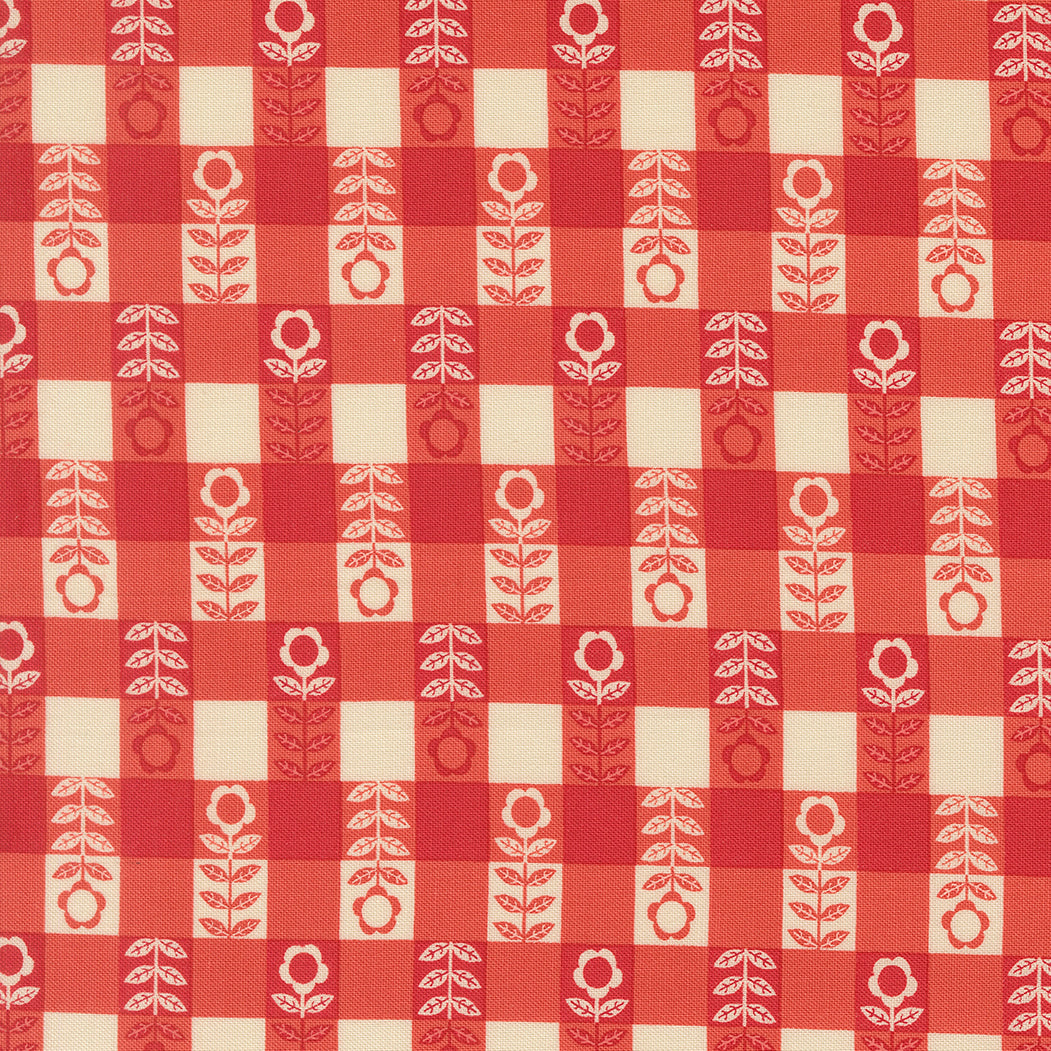 The Henhouse Flower Plaid Barn M4843616 by Gingiber for Moda Fabrics (sold in 25cm increments)