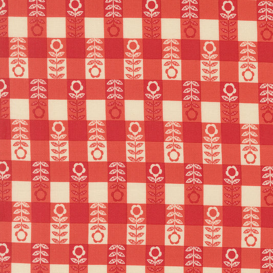 The Henhouse Flower Plaid Barn M4843616 by Gingiber for Moda Fabrics (sold in 25cm increments)
