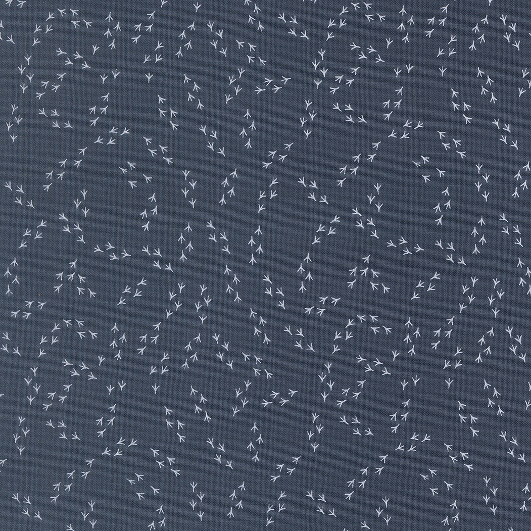 The Henhouse Chicken Feet Denim M4843818 by Gingiber for Moda Fabrics (sold in 25cm increments)