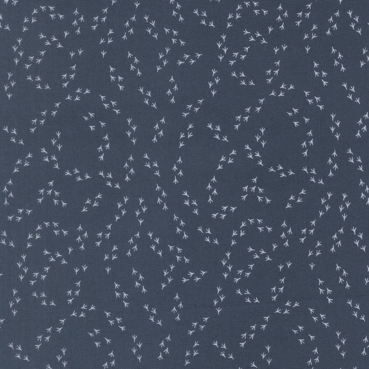 The Henhouse Chicken Feet Denim M4843818 by Gingiber for Moda Fabrics (sold in 25cm increments)