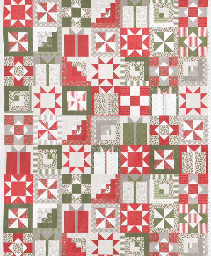 Christmas Eve Snow Christmas Morning Cheater Print Quilting Cuddle by Lella Boutique for Moda fabrics (Sold in 25cm increments)