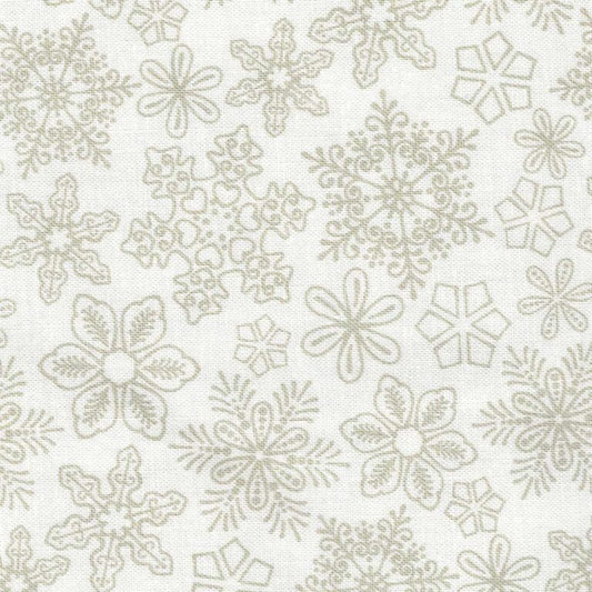 Gingerbread Lane Snowflakes Snow 5165/4107 by Modern Quilt Studio for Benartex fabrics (sold in 25cm increments)