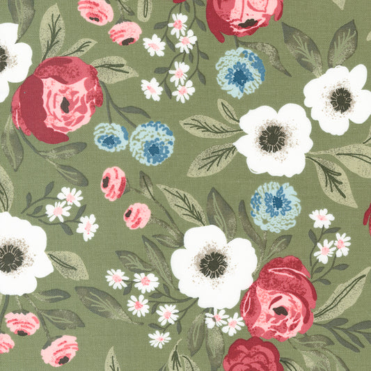 Lovestruck Fern Roses M519017 by Lella Boutique for Moda Fabrics (sold in 25cm increments)