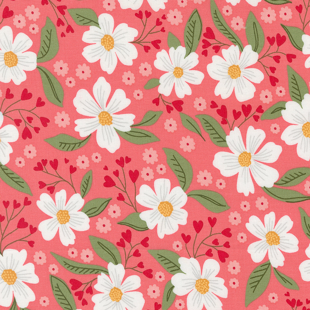 Love Blooms Lipstick Florals M522013 by Lella Boutique for Moda Fabrics (sold in 25cm increments)