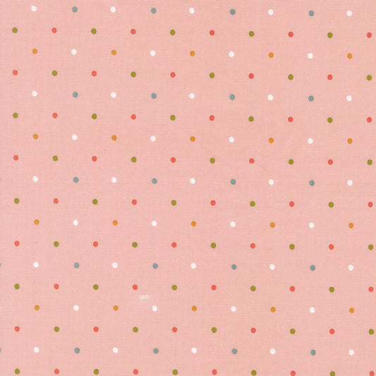 Wild Honey Magic Dot Carnation M523052 by Lella Boutique for Moda Fabrics (sold in 25cm increments)