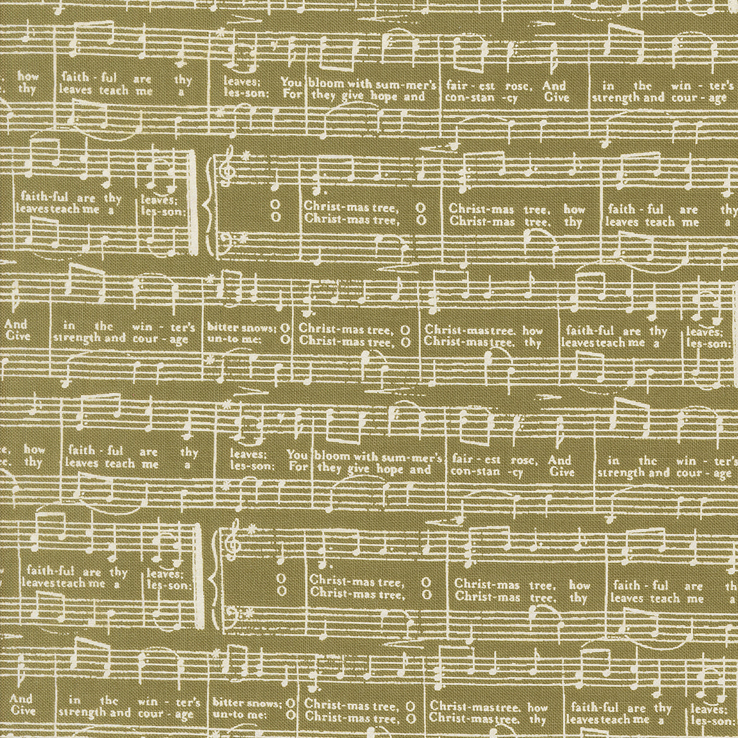 Berry & Pine O Christmas Tree Text Sage M524412 by Lella Boutique for Moda Fabrics (Sold in 25cm increments)