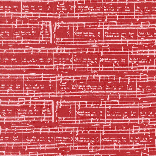 Berry & Pine O Christmas Tree Text Cranberry M524414 by Lella Boutique for Moda Fabrics (Sold in 25cm increments)